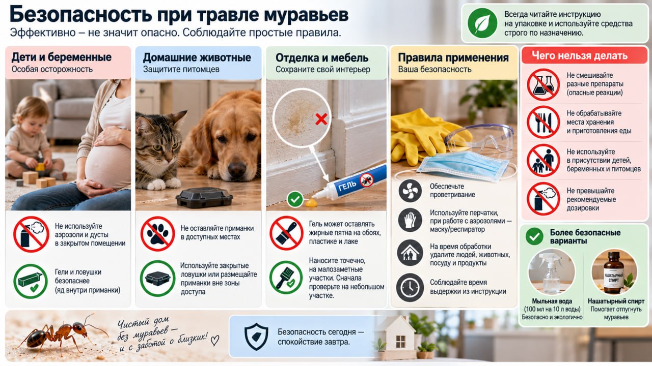 Безопасность при травле муравьев